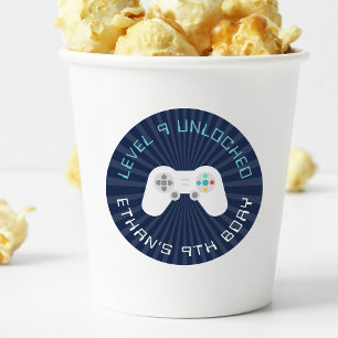 Sticker Rond Niveau supérieur   Thème Gamer Personnalisé Annive