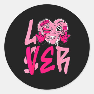 Sticker Rond Nk Amant Perdant Nk Drip Coeur T-shirt Assorti Pou