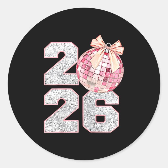 Sticker Rond Nk Coquette 2026 New Year Shirt _ Aesthetic Holida (Devant)