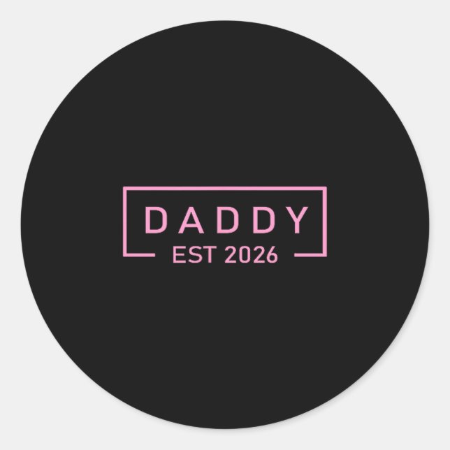 Sticker Rond Nk Daddy Est. 2026 Logo Father 2026 Loading New Da (Devant)