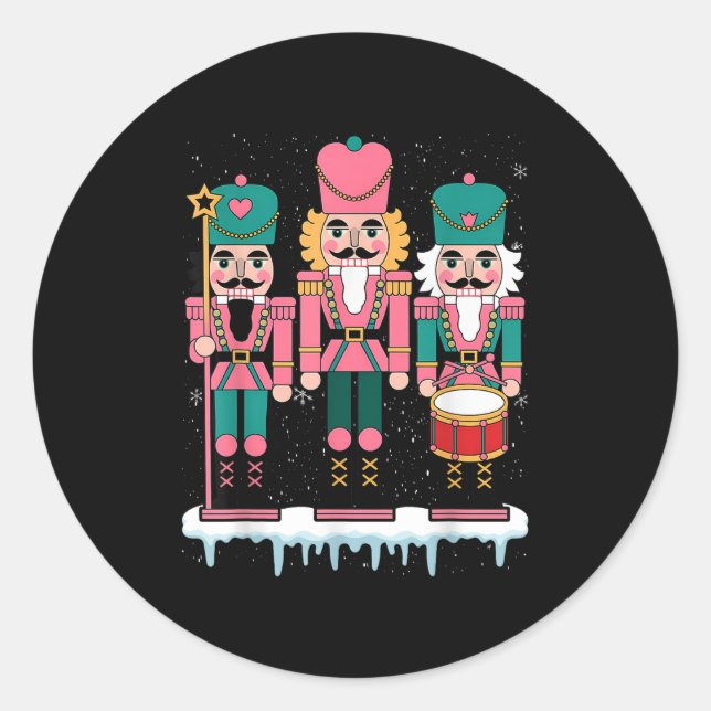 Sticker Rond Nk Nutcracker Squad Xmas Nk Christmas Pajamas Wome (Devant)
