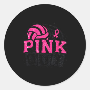 Sticker Rond Nk Out Volleyball Sensibilisation Cancer Sein Supr
