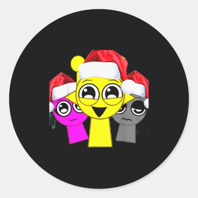 Sticker Rond Nki Simon Gray Sprunky Christmas!  (Devant)