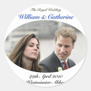 Sticker Rond No.1 le William et la Catherine les épousant