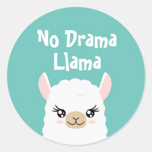 Sticker Rond No Drama Llama