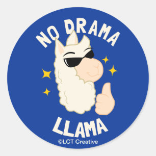 Sticker Rond No Drama Llama