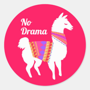 Sticker Rond No Drama Llama