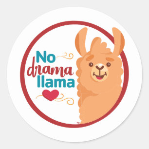 Sticker Rond No Drama Llama (Chaud)