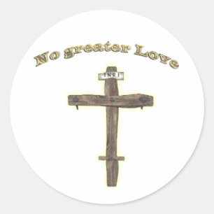 Sticker Rond No Greater Love Christian cross products 2