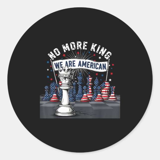 Sticker Rond No King In America Gift Men Women  (Devant)
