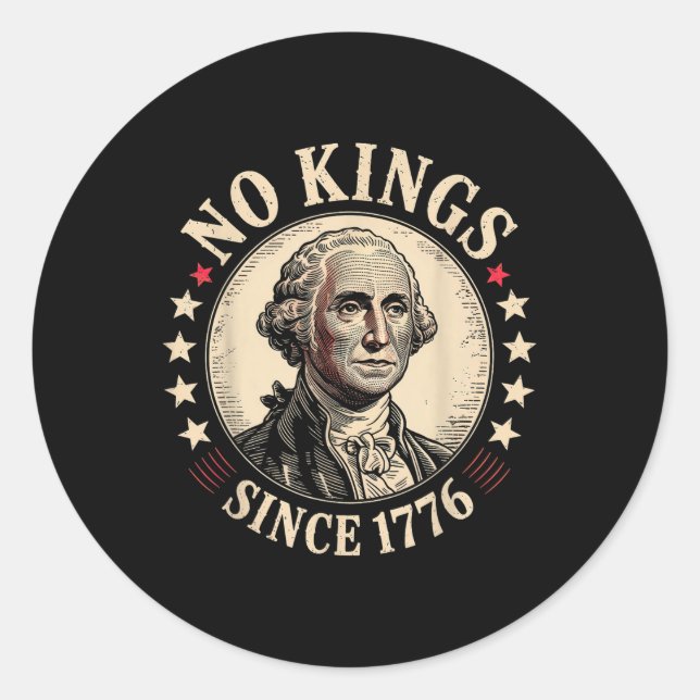 Sticker Rond No Kings In America 1776  (Devant)