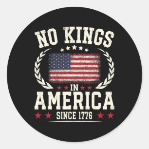 Sticker Rond No Kings In America 1776 Save Democracy United Sta