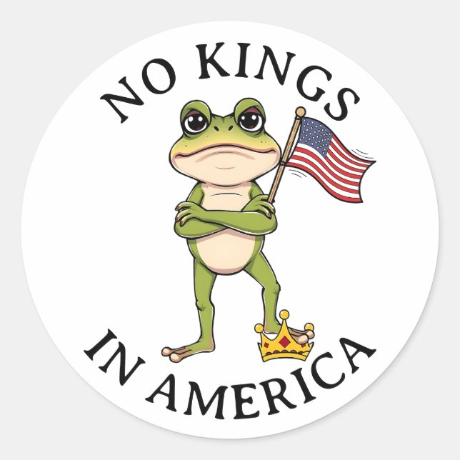 Sticker Rond No Kings in America Anti-Trump Protest  (Devant)
