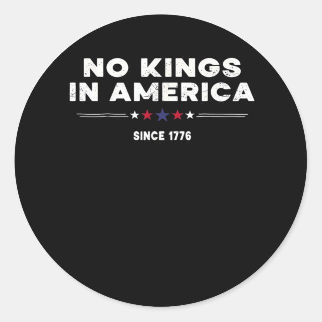 Sticker Rond No Kings In America Doge Classic Trendy Graphic (Devant)