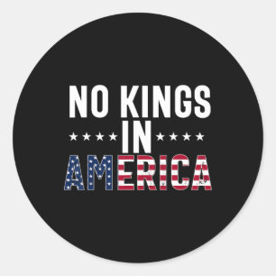 Sticker Rond No Kings In America Flag Protest Save Democracy 14