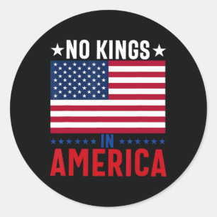 Sticker Rond No Kings In America Flag Protest Save Democracy 5