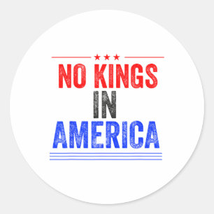 Sticker Rond No Kings In America Flag Protest Save Democracy 7