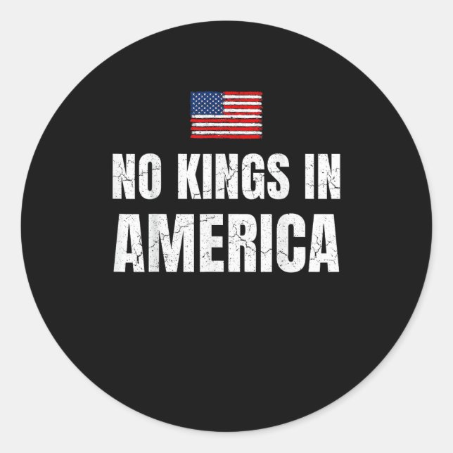 Sticker Rond No Kings In America United States Independence Fre (Devant)