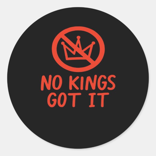 Sticker Rond No Kings It Patriotic Style (Devant)