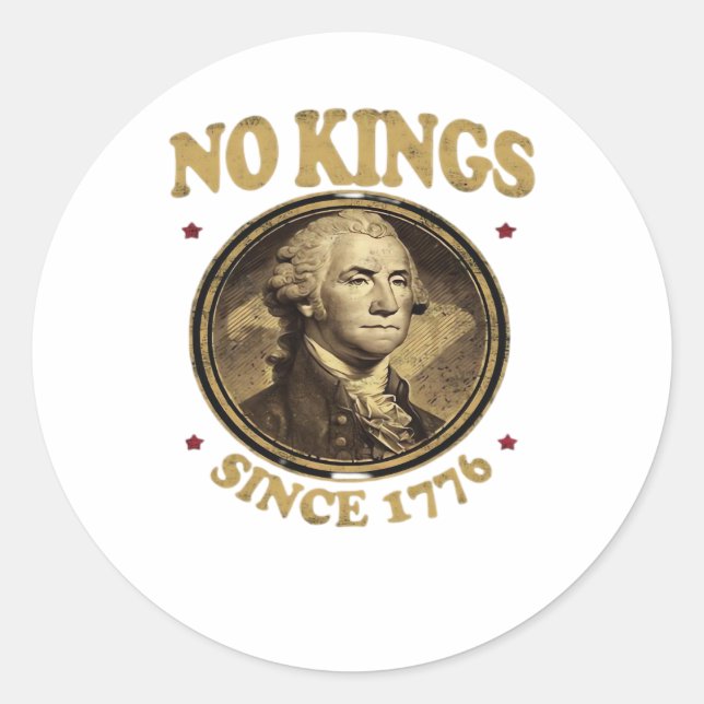 Sticker Rond No Kings Since 1776 Classic (Devant)