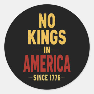 Sticker Rond No Kings Vintage Patriotique Liberty Usa Lib