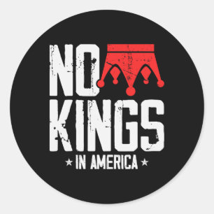 Sticker Rond No Kings Vintage Patriotique Liberty Usa Lib
