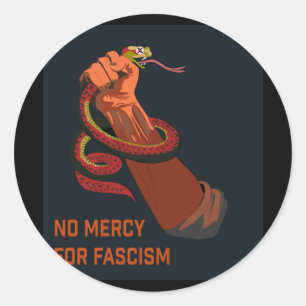 Sticker Rond No Mercy For Fascism 2025 Edition