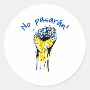Sticker Rond No Pasaran Socialiste Guerre Civile Espagnole Ukra