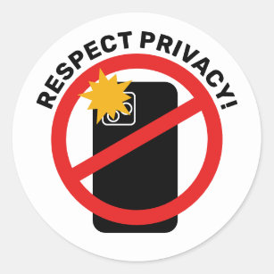 Sticker Rond No Phone Photography - Respect de la vie privée Vo