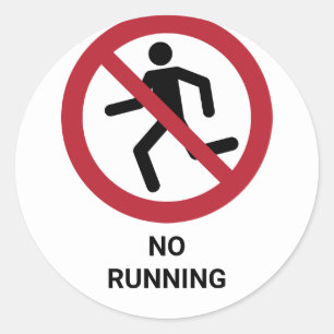 Sticker Rond No Running, Panneau d'interdiction