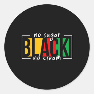 Sticker Rond No Sugar Black No Cream JunetDix African America
