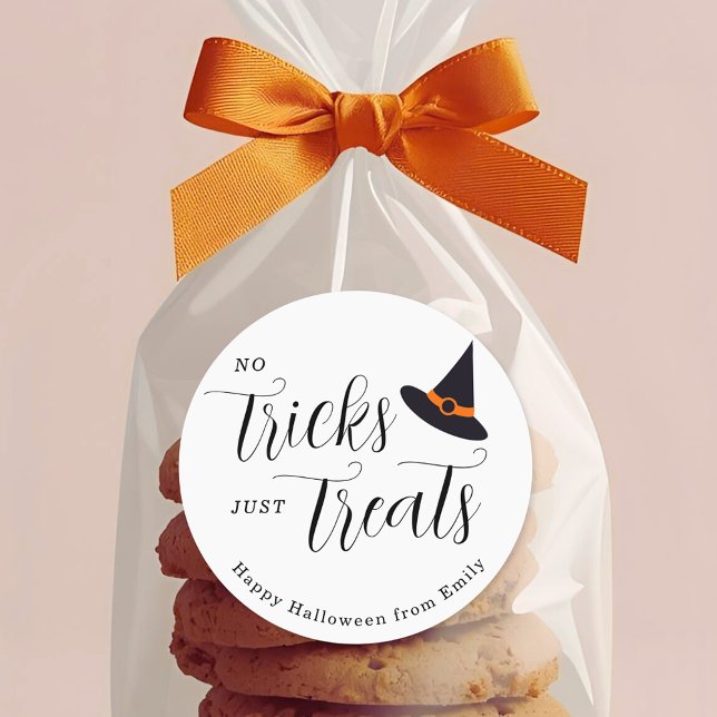 Sticker Rond No Tricks just Traite Happy Halloween (Créateur téléchargé)