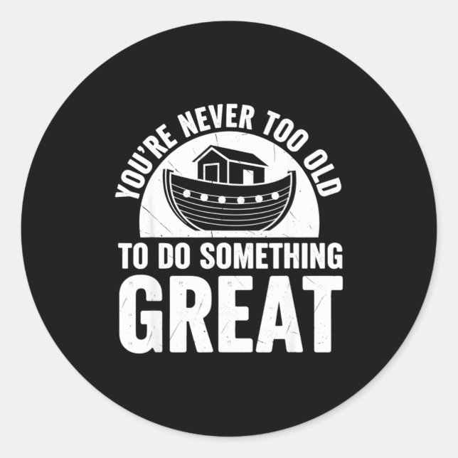 Sticker Rond Noah Ark Church Christian Travel Faith You're Neve (Devant)