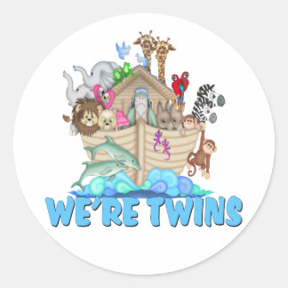 Sticker Rond Noah's Ark Nous sommes des jumeaux