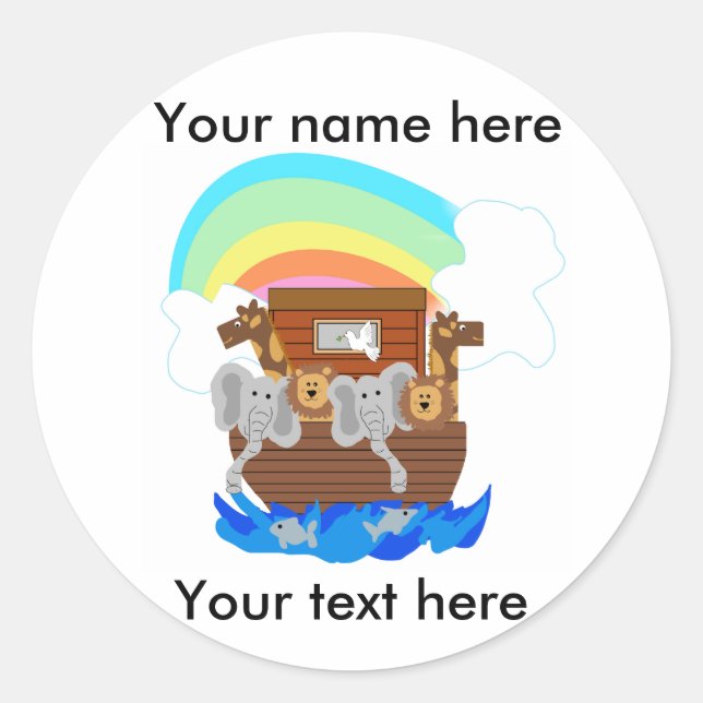 Sticker Rond Noah's Ark personnalisable (Devant)