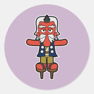 Sticker Rond Noble guerrier Daitengu - Japonais Yokai