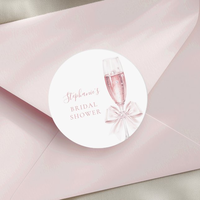 Sticker Rond Noce de perles et prosecco rose (Créateur téléchargé)