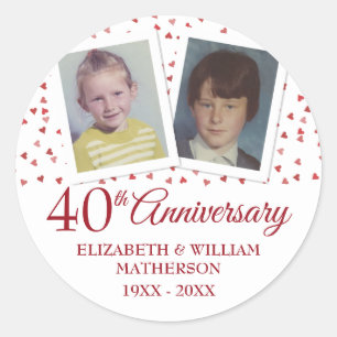 Sticker Rond Noces de rubis 40e Anniversaire de mariage Photos