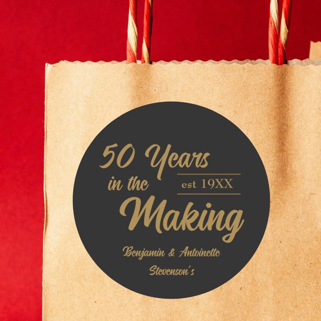 Sticker Rond Noces d'or 50 ans de mariage (Créateur téléchargé)