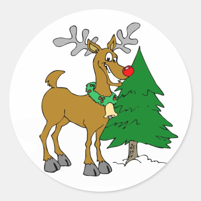 Sticker Rond Nochebuena lista del reno (Devant)
