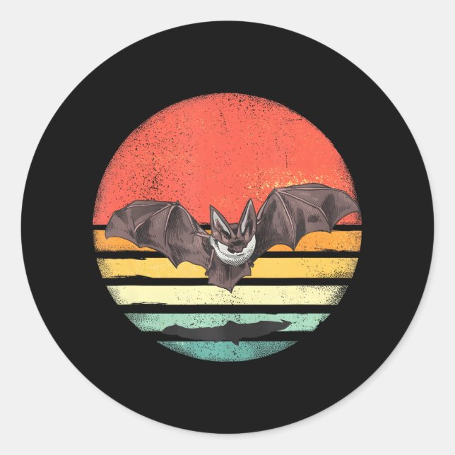 Sticker Rond Nocturne de chauve-souris Animaux Faune Mammifère  (Devant)