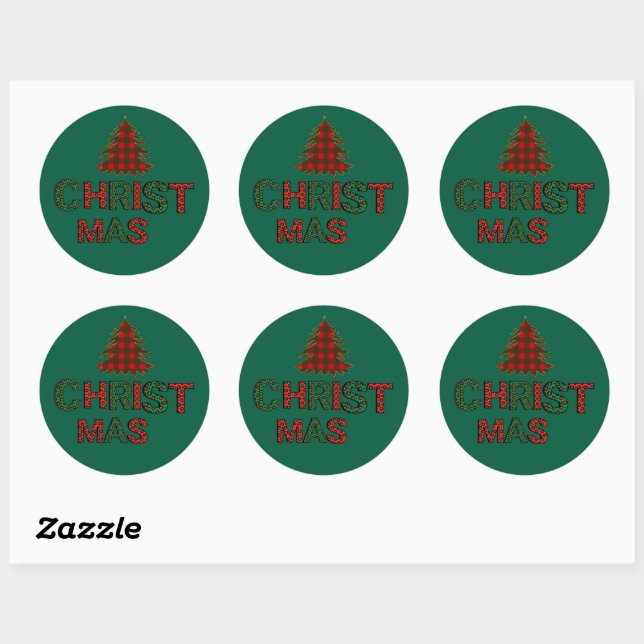 Sticker Rond Noël (Feuille)