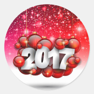Sticker Rond Noël 2017 et Carte de voeux du Nouvel An