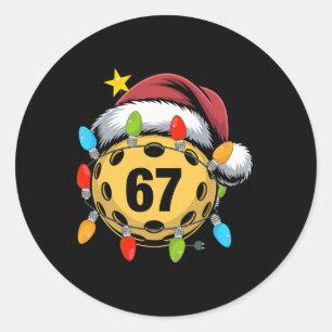 Sticker Rond Noël 67 Mème Picklebyll Chapeau de Père Noël Drôle