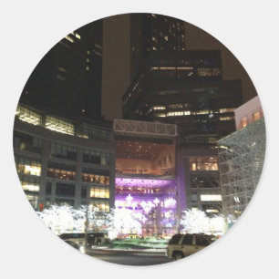 Sticker Rond Noël à Columbus Circle NYC Photo de vacances