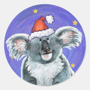 Sticker Rond Noël à Koala Bear