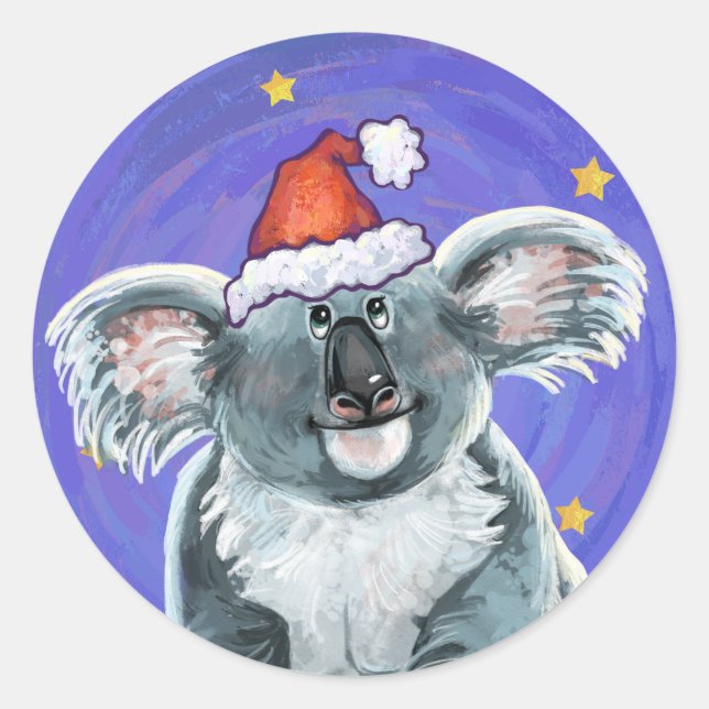 Sticker Rond Noël à Koala Bear (Devant)