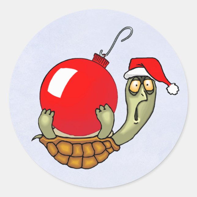 Sticker Rond Noël à la balle de tortue (Devant)