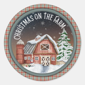 Sticker Rond Noël à la ferme