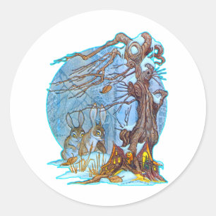 Sticker Rond Noël à l'autocollant Elf Hall